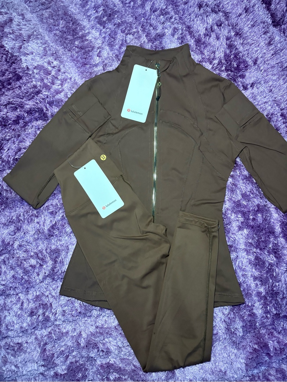 lululemon athletica Brown Full-Zip Bomber Jacket